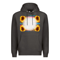 Smoke Serape Bleached Sunflowers Leopard Background Premium Hoodie - CowCowDesign