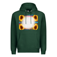 Sports Green Serape Bleached Sunflowers Leopard Background Premium Hoodie - CowCowDesign