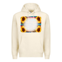 Tofu Serape Bleached Sunflowers Leopard Background Premium Hoodie - CowCowDesign
