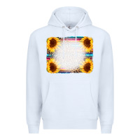 White Serape Bleached Sunflowers Leopard Background Premium Hoodie - CowCowDesign