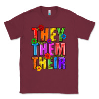 Burgundy They Them Their Pride LGBTQ Classic Tee - BundleAndBundleShop