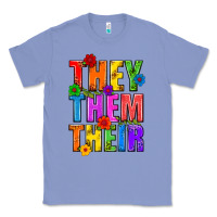Colony Blue They Them Their Pride LGBTQ Classic Tee - BundleAndBundleShop
