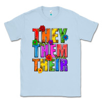 Dusty Blue They Them Their Pride LGBTQ Classic Tee - BundleAndBundleShop