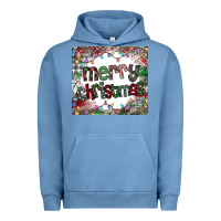 Pigment Pebble Blue merry Christmas Urban Hoodie - CowhideDigitalArt
