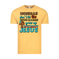 Vintage Mustard Mommas Don't Let Your Babies Grow  Up Without Jesus Vintage Tee - BundleAndBundleShop