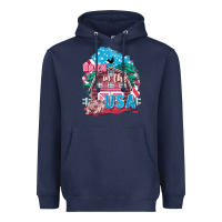 Navy Barn in the USA Heavyweight Hoodie - FaDigitalArtStudio