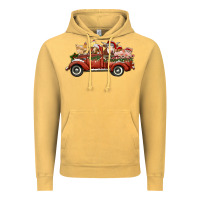 Vintage Mustard christmas truck with farm animals Vintage Hoodie - RanaPortraitStore