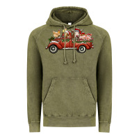 Vintage Olive christmas truck with farm animals Vintage Hoodie - RanaPortraitStore