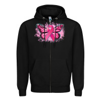 Black Cancer ribbon butterfly Cancer Awareness Zipper Hoodie - HowdyJamesFarm