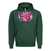 Sports Green Cancer ribbon butterfly Cancer Awareness Zipper Hoodie - HowdyJamesFarm