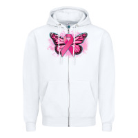 White Cancer ribbon butterfly Cancer Awareness Zipper Hoodie - HowdyJamesFarm