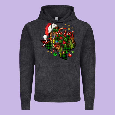 Christmas Western Texas Map Vintage Hoodie Designed By Bundleandbundleshop