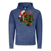 Vintage Denim Christmas Western Texas Map Vintage Hoodie - BundleAndBundleShop