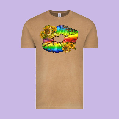 Lgbtq Pride Rainbow Lips Vintage Tee Designed By Bundleandbundleshop