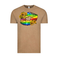 Vintage Coffee Lgbtq Pride Rainbow Lips Vintage Tee - BundleAndBundleShop