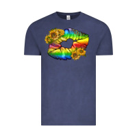 Vintage Denim Lgbtq Pride Rainbow Lips Vintage Tee - BundleAndBundleShop