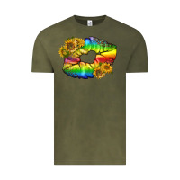 Vintage Olive Lgbtq Pride Rainbow Lips Vintage Tee - BundleAndBundleShop