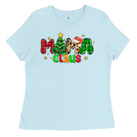 Baby Blue mama claus Ladies Tee - NancyCooperArtShop