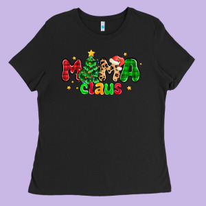 Mama Claus Ladies Tee Designed By Nancycooperartshop