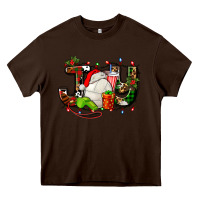 Chocolate Brown joy with volleyball and santa's hat Heavy Core Tee - AdoDesignShop