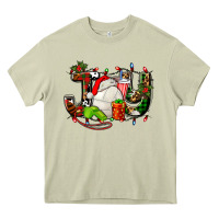 Mossy joy with volleyball and santa's hat Heavy Core Tee - AdoDesignShop