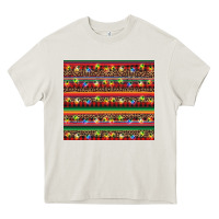 Cream Christmas lights serape Heavy Core Tee - BarkalooDesign
