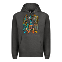 Charcoal Heather western wild soul Premium Hoodie - OliviaCreatesArt