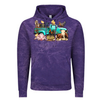 Cloud Purple Farm Animals Truck Vintage Hoodie - BundleAndBundleShop