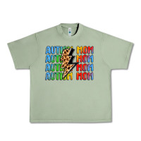 Oil Green autism mom lightning bolt Urban Heavy Tee - LillyAllenDesigns