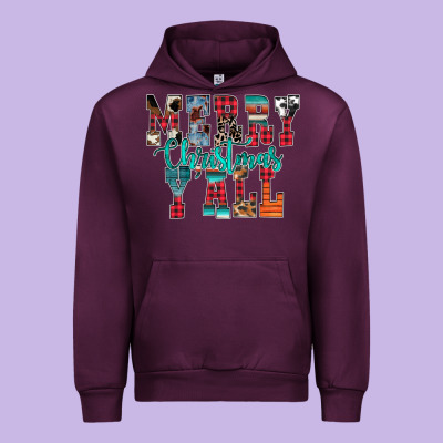 Merry Christmas Y'all Urban Hoodie Designed By Cowhidedigitalart