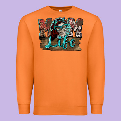 Mom Life Skull Mother's Day Premium Sweatshirt Designed By Fadigitalartstudio