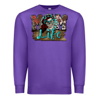 Purple Mom life skull Mother's Day Premium Sweatshirt - FaDigitalArtStudio