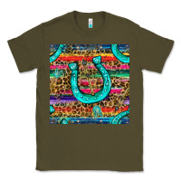Army Green Western Horseshoe And Arrow With Leopard And Serape Seamless Pattern Classic Tee - BundleAndBundleShop