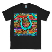 Black Western Horseshoe And Arrow With Leopard And Serape Seamless Pattern Classic Tee - BundleAndBundleShop