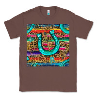Chestnut Western Horseshoe And Arrow With Leopard And Serape Seamless Pattern Classic Tee - BundleAndBundleShop
