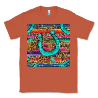 Copper Western Horseshoe And Arrow With Leopard And Serape Seamless Pattern Classic Tee - BundleAndBundleShop
