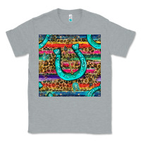 Heather Grey Western Horseshoe And Arrow With Leopard And Serape Seamless Pattern Classic Tee - BundleAndBundleShop
