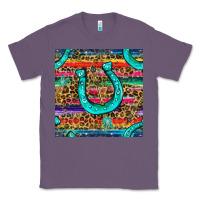 Lavender Western Horseshoe And Arrow With Leopard And Serape Seamless Pattern Classic Tee - BundleAndBundleShop