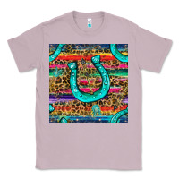 Lilac Western Horseshoe And Arrow With Leopard And Serape Seamless Pattern Classic Tee - BundleAndBundleShop
