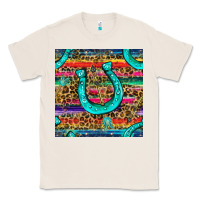 Natural Western Horseshoe And Arrow With Leopard And Serape Seamless Pattern Classic Tee - BundleAndBundleShop