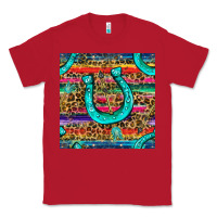 Red Western Horseshoe And Arrow With Leopard And Serape Seamless Pattern Classic Tee - BundleAndBundleShop