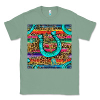 Sage Western Horseshoe And Arrow With Leopard And Serape Seamless Pattern Classic Tee - BundleAndBundleShop