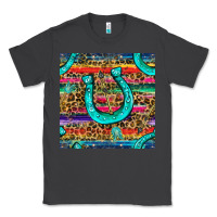 Smoke Western Horseshoe And Arrow With Leopard And Serape Seamless Pattern Classic Tee - BundleAndBundleShop