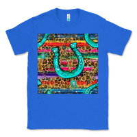 True Royal Western Horseshoe And Arrow With Leopard And Serape Seamless Pattern Classic Tee - BundleAndBundleShop
