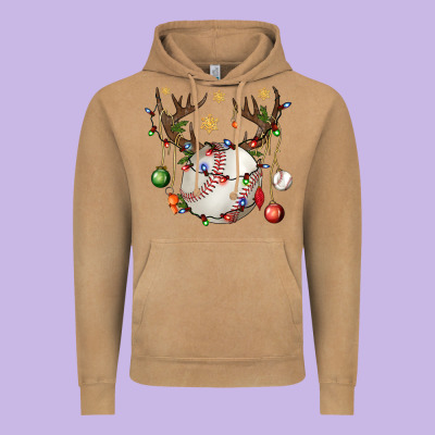 Baseball Horn Christmas Vintage Hoodie Designed By Bundleandbundleshop