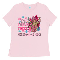 Bubblegum Pink i'm freakin freezin christmas 2023 Ladies Tee - NancyCooperArtShop