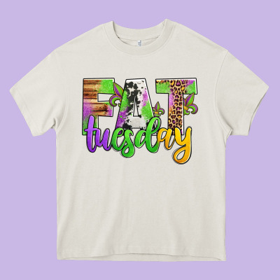 Fat Tuesday Mardi Gras Heavy Core Tee Designed By Jasminsmagicworld