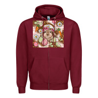 Burgundy Easter Bunny tumbler Easter Day Zipper Hoodie - HowdyJamesFarm