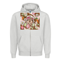 Dove Grey Easter Bunny tumbler Easter Day Zipper Hoodie - HowdyJamesFarm