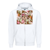 White Easter Bunny tumbler Easter Day Zipper Hoodie - HowdyJamesFarm